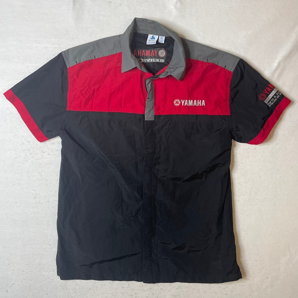 Yamaha Service Shirt Unisex M/M Biz Cool Racing Mechanic Pit Crew Button Up